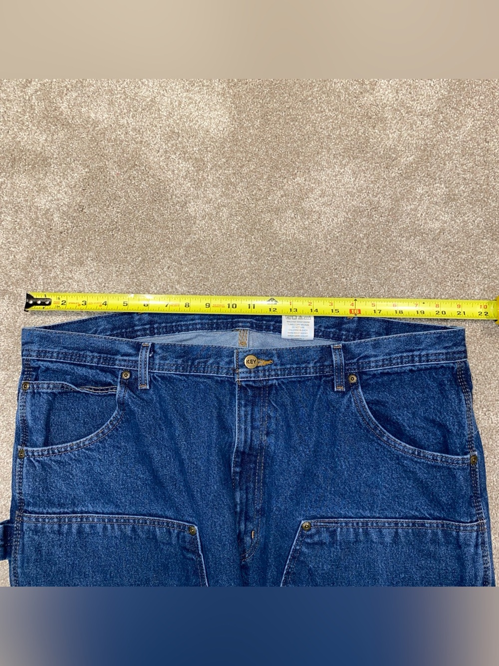 Key Double Knee Jeans Men’s 42 X 30 Carpenter Has Some Fading Workwear - Picture 5 of 8